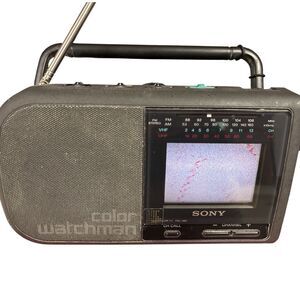 Sony FDL-380 Color Watchman TV AM/FM Portable Retro Japan Tested & Working